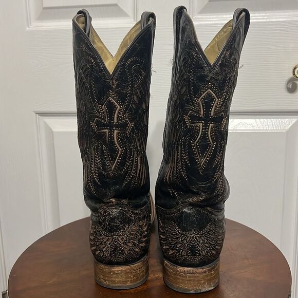 🔥CORRAL Hand Made Cross&Wings Leather Overlay Distressed Cowboy Western Boots - Picture 7 of 15